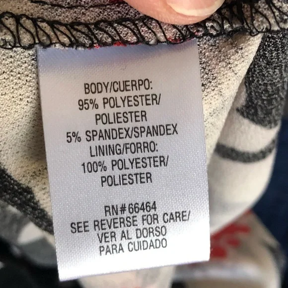 Sandra Darren Polka Dot Shift Dress with Floral Bottom 14 Black White Red - Picture 15 of 15